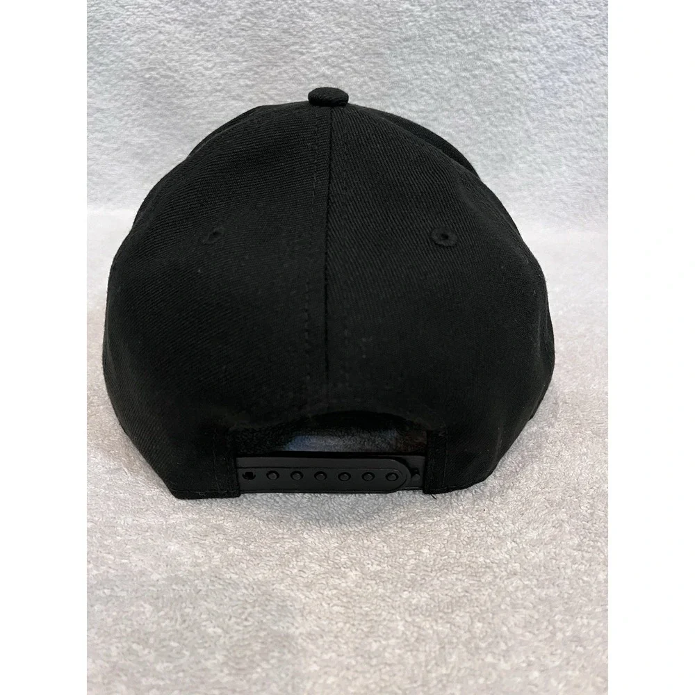 Chicago Bulls NBA New Era 9Fifty Snapback Hat Black On Black Retro Style Script